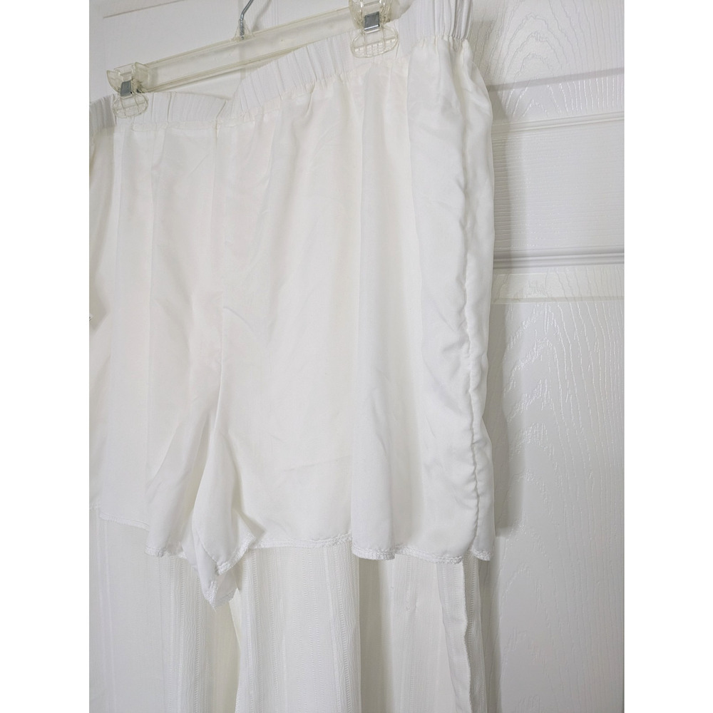 Womens 2 Piece Lounge Set White Gold Trim 4XL Top Pants - Picture 12 of 12